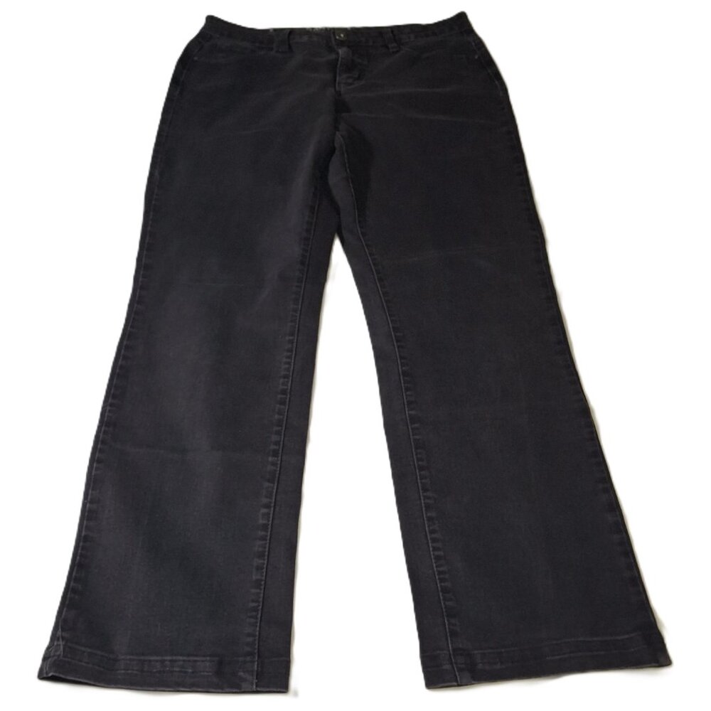 Santana Jeans Mid-Rise Straight Leg Black Wash Denim Jeans Size 10